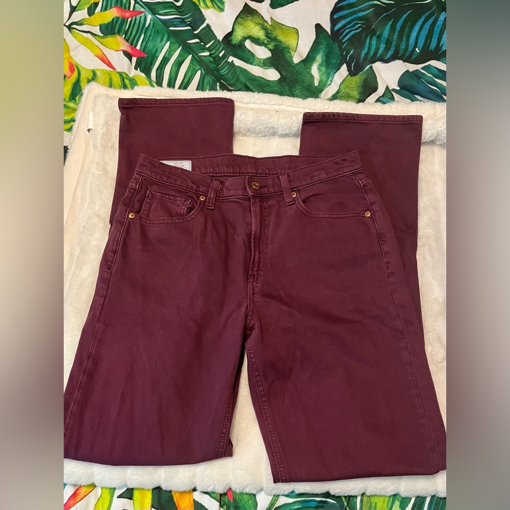 Gap 6T/28T Dark Maroon Red 90s Loose Mid Rise Fall School College Denim Jeans